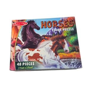 Melissa & Doug Floor Puzzle Kids 2x3ft Multicolor Good 48 Piece Horse Theme